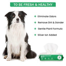 PETMARVEL Silver Ion Antibacterial Dog & Cat Wipes, Hypoallergenic ear