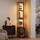 Modern Shelf Floor Lamp with Dual Ambient Light – LED Standing Lamp wi